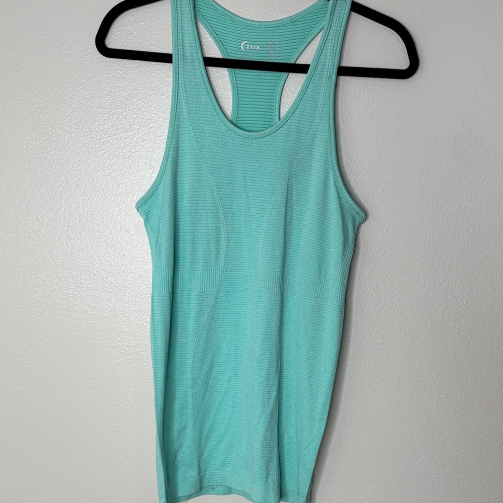 Zyia active Women's Teal copper charged Racerback Tank Top size Small